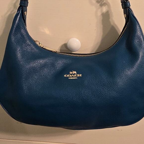 Coach Handbags - Coach Harley East West Teal Pebbled Leather Hobo Shoulder  Bag